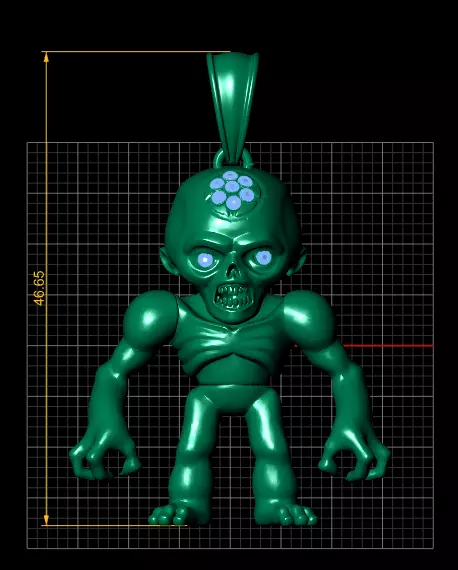 Zombie Mutant Pendant 3D print model_4