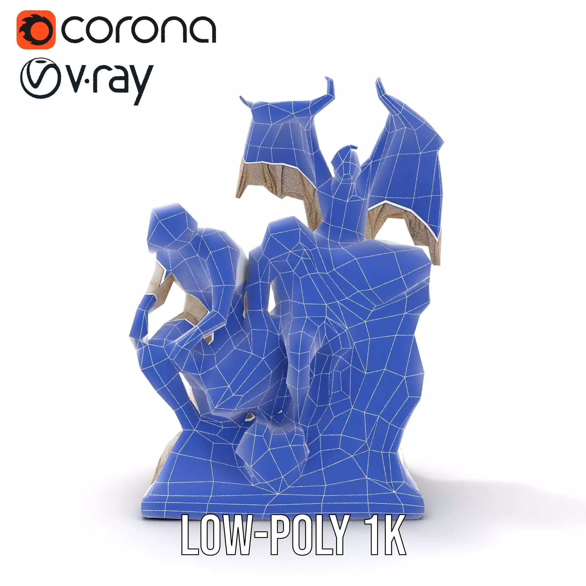 Gothic Sculpture model pack Low-poly 3D model_15