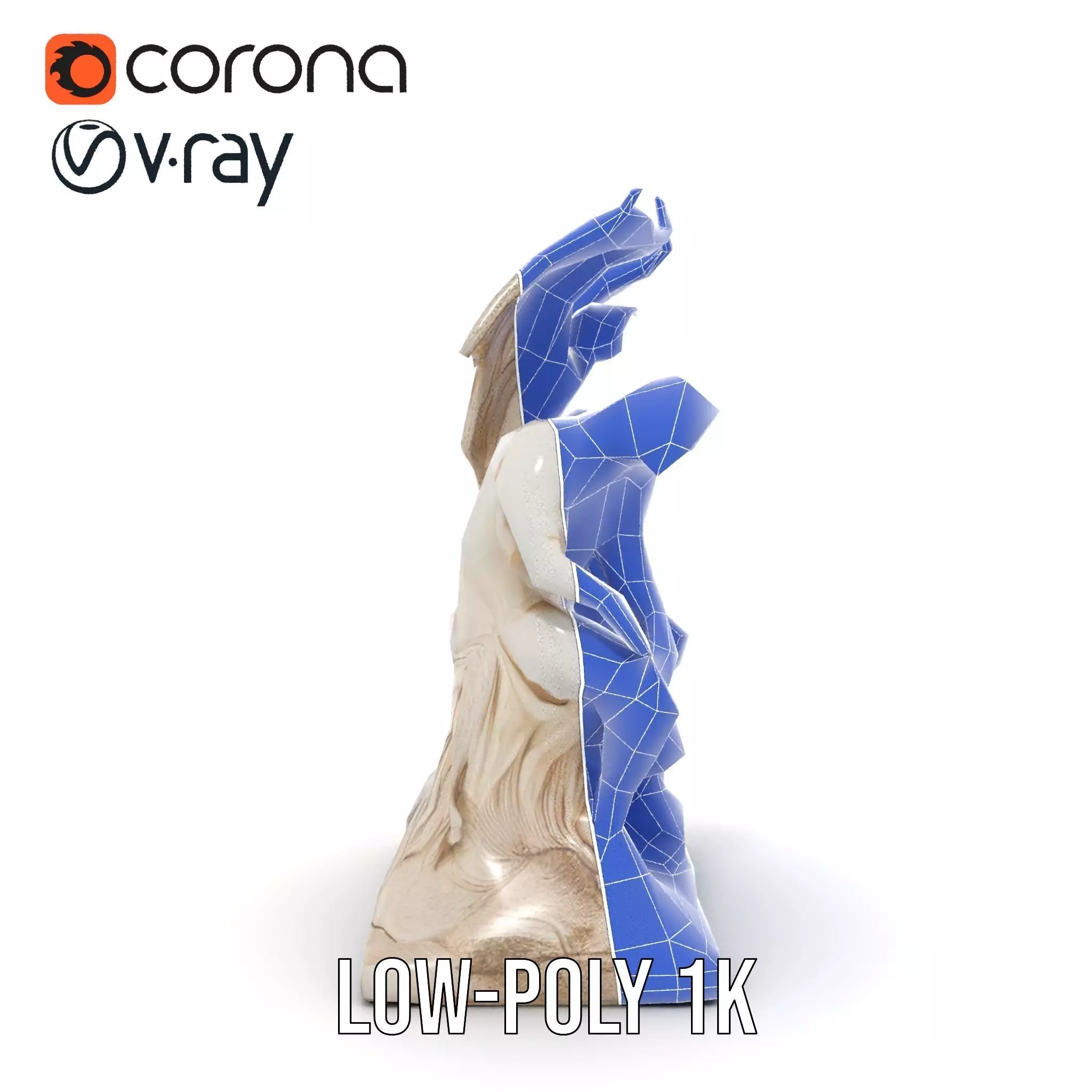 Gothic Sculpture model pack Low-poly 3D model_32