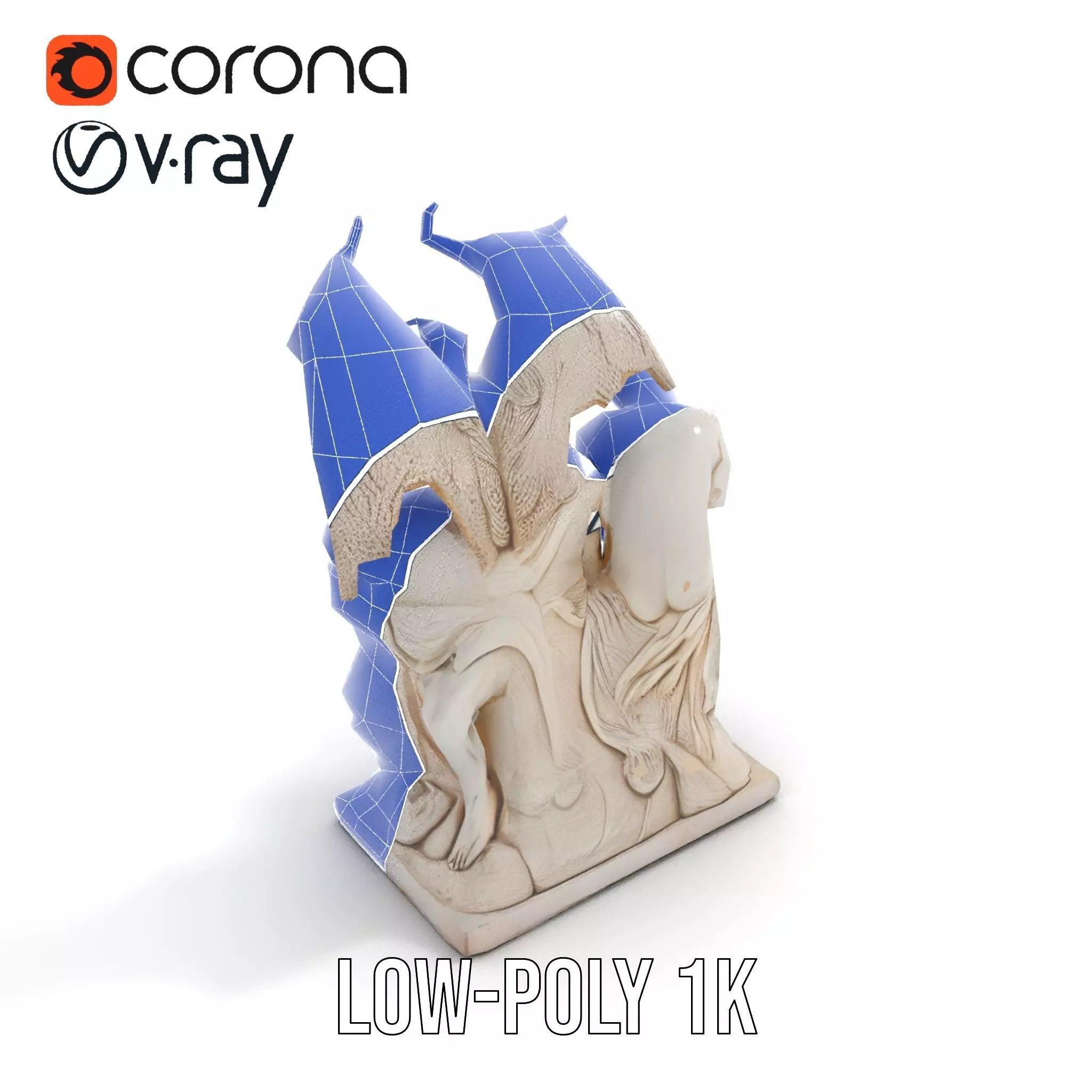 Gothic Sculpture model pack Low-poly 3D model_23