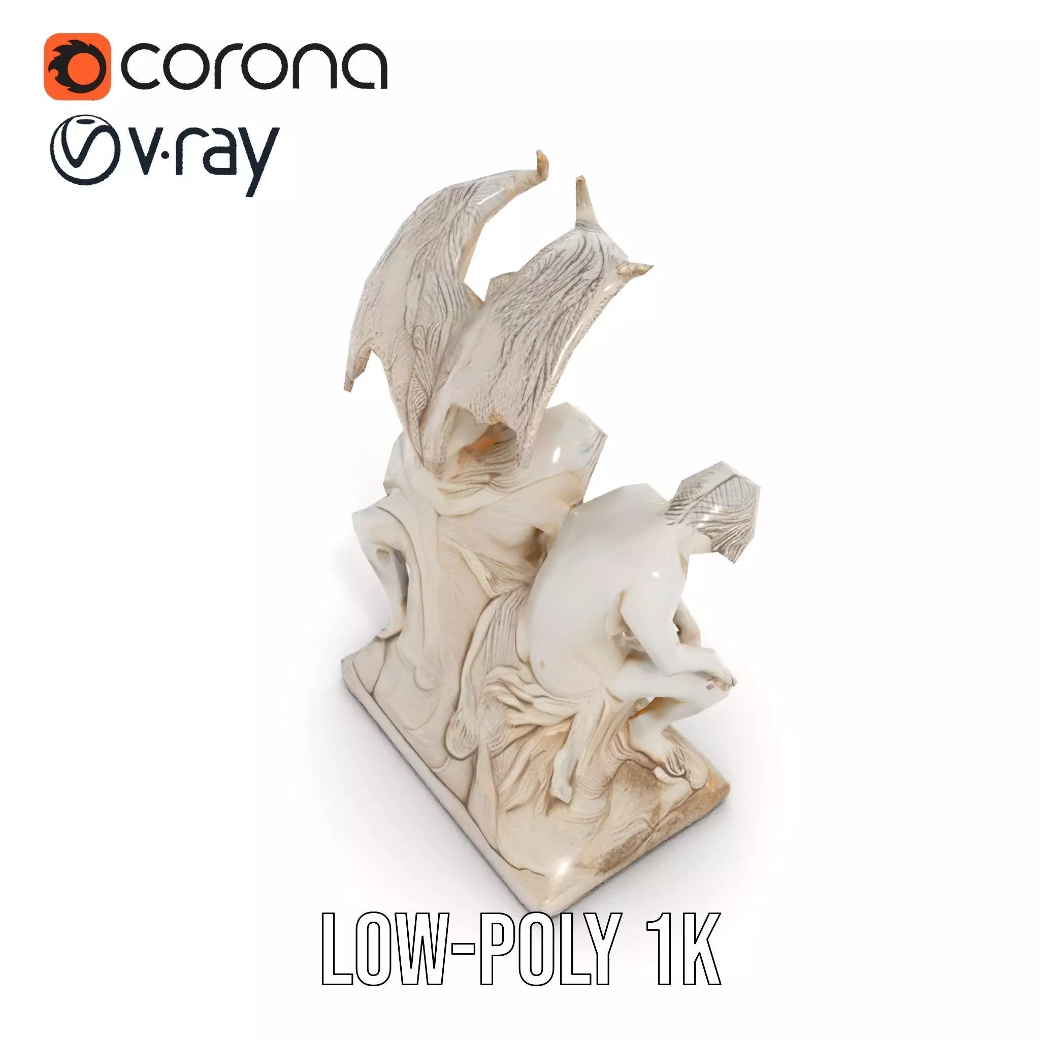 Gothic Sculpture model pack Low-poly 3D model_10