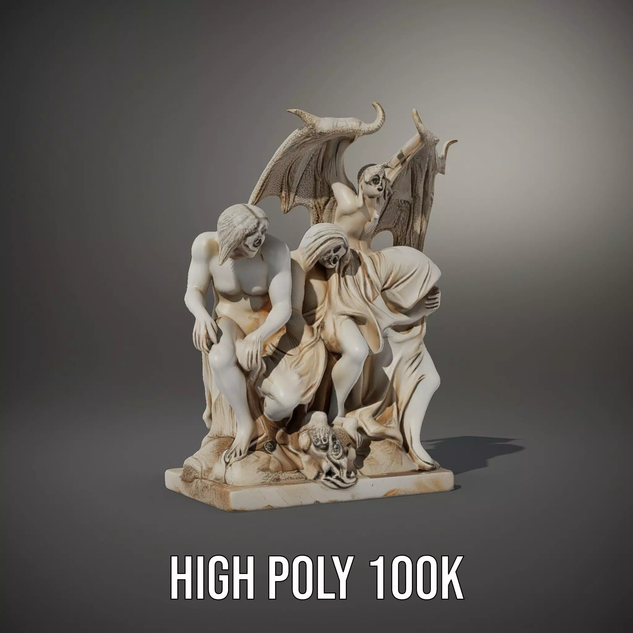 Gothic Sculpture model pack Low-poly 3D model_11