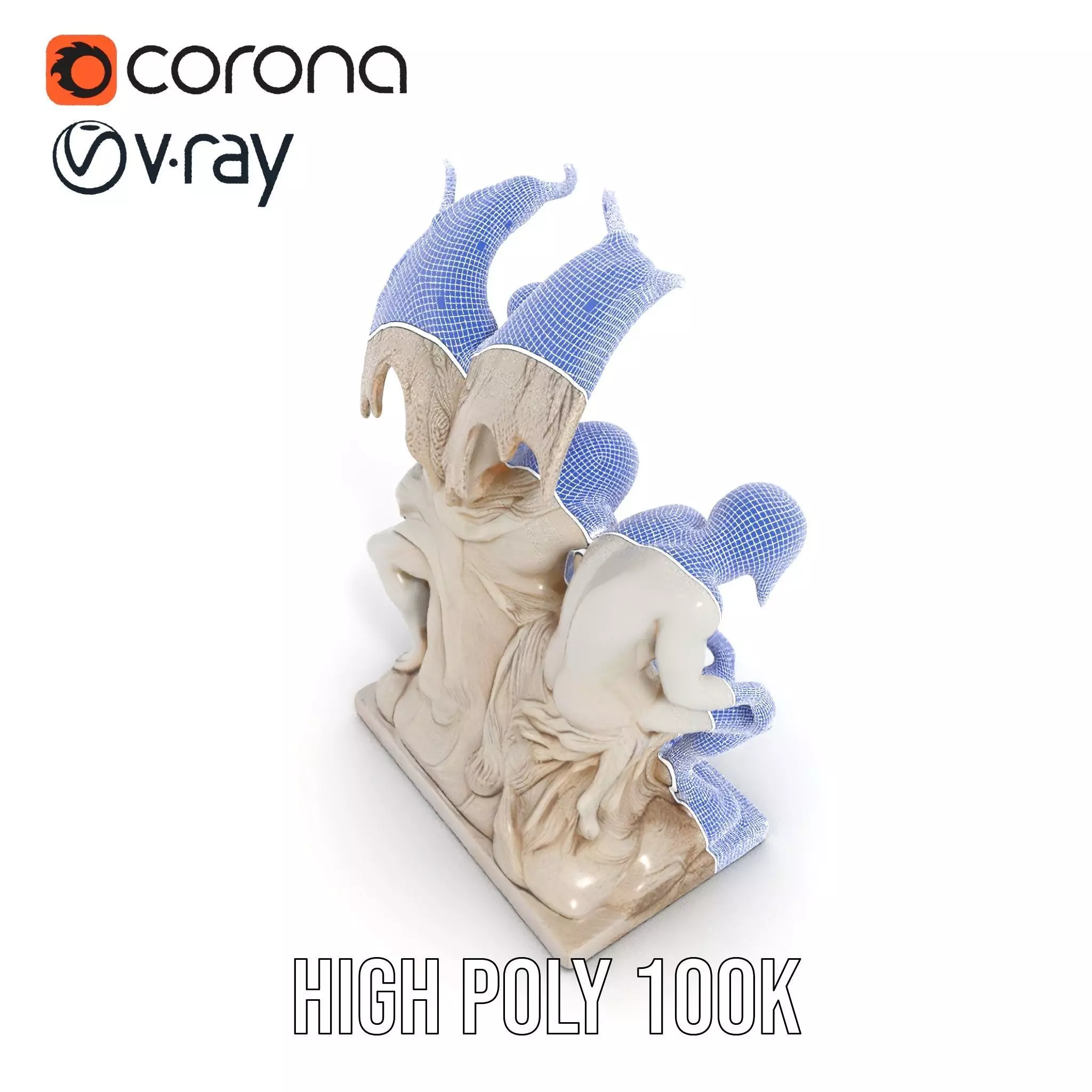 Gothic Sculpture model pack Low-poly 3D model_24