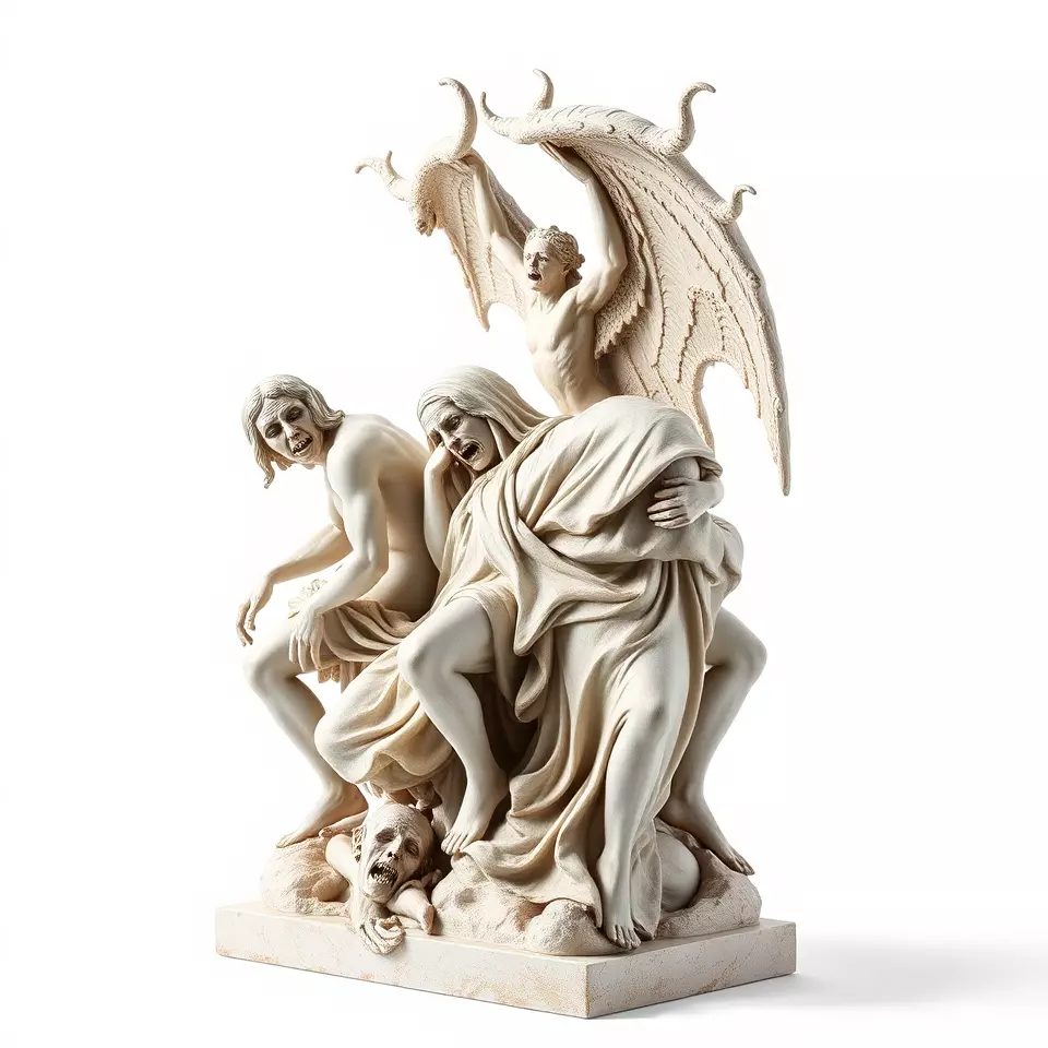 Gothic Sculpture model pack Low-poly 3D model_3