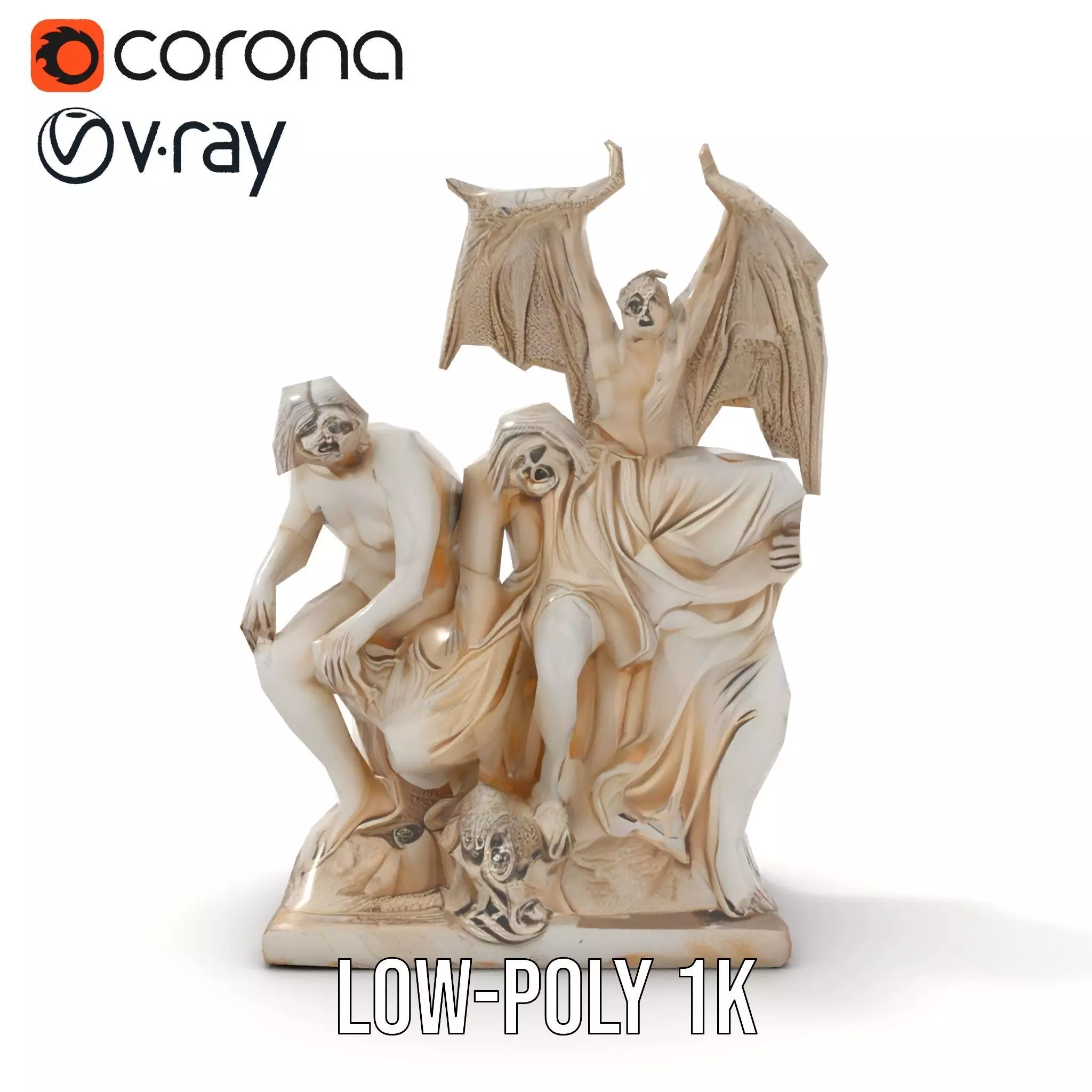 Gothic Sculpture model pack Low-poly 3D model_8