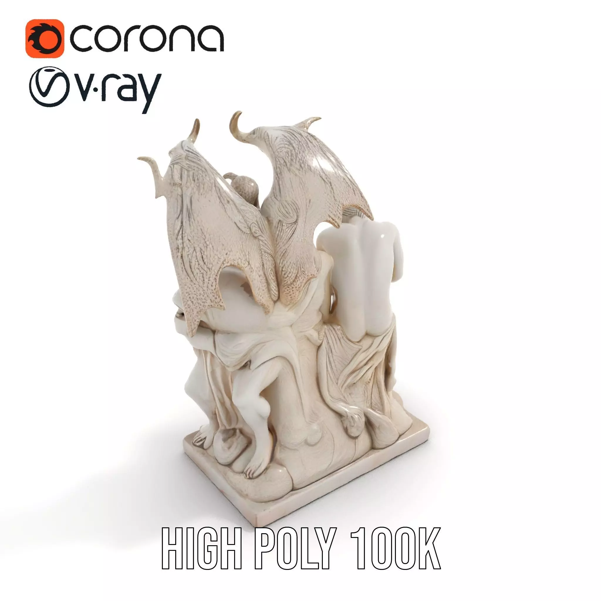 Gothic Sculpture model pack Low-poly 3D model_16