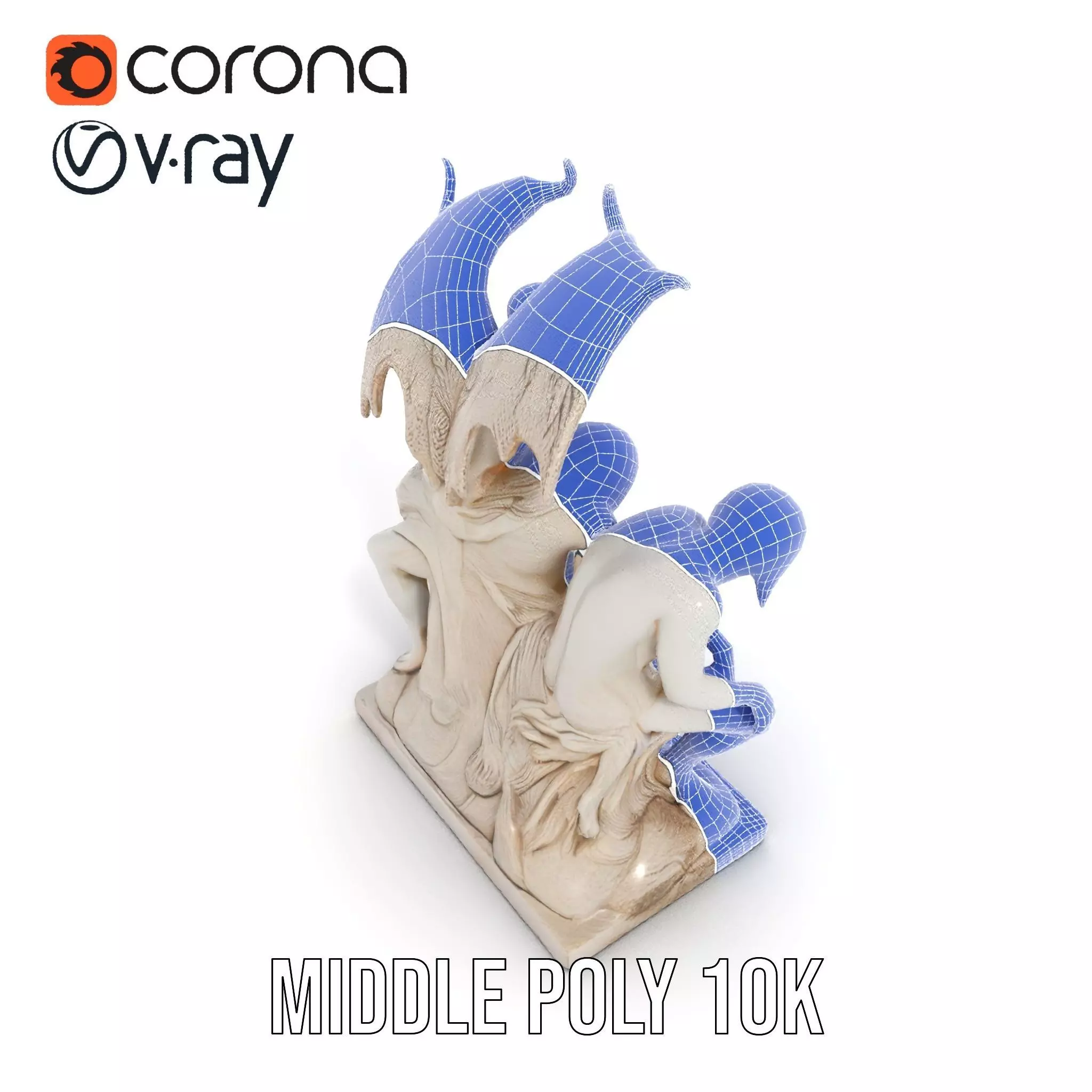 Gothic Sculpture model pack Low-poly 3D model_19