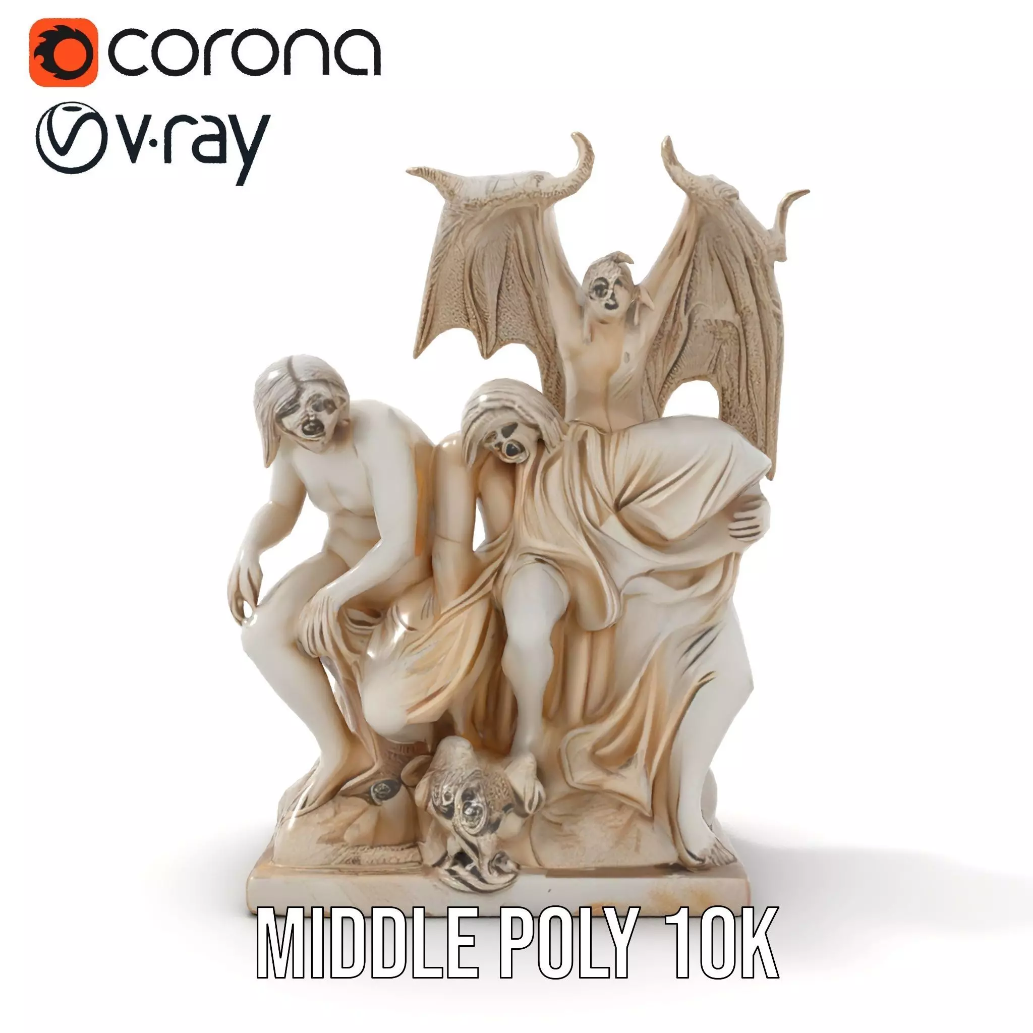 Gothic Sculpture model pack Low-poly 3D model_25