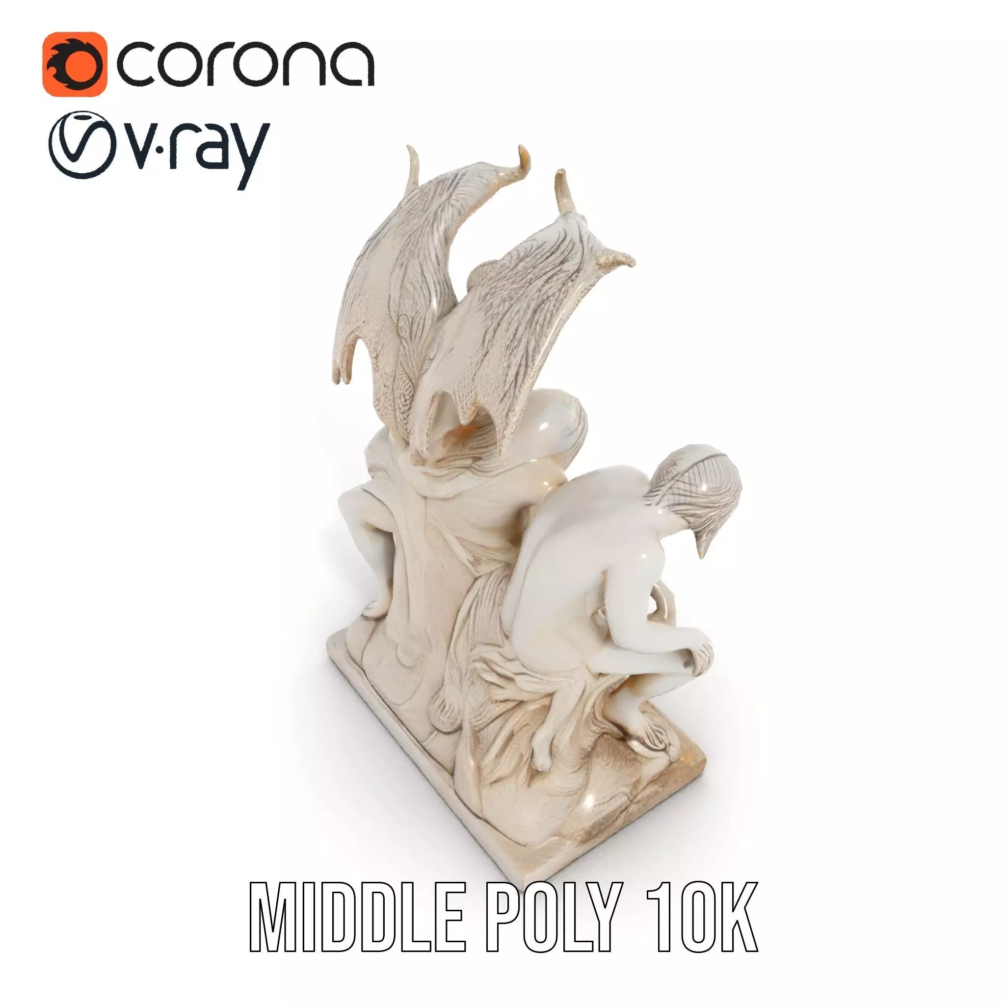 Gothic Sculpture model pack Low-poly 3D model_12