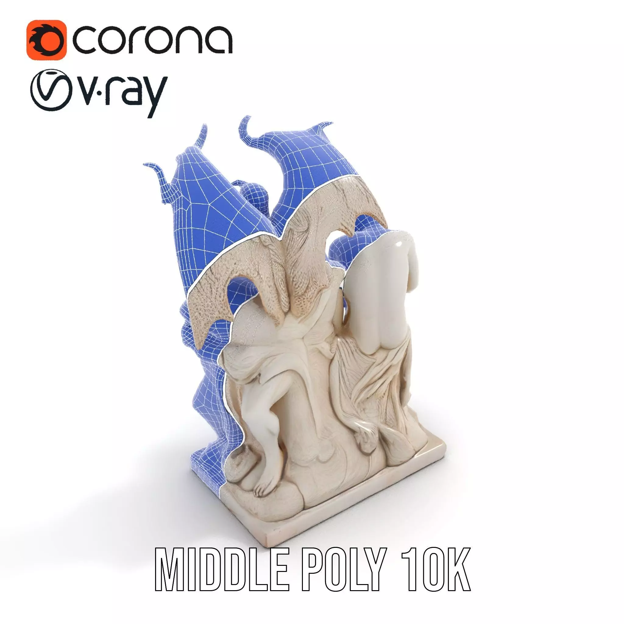 Gothic Sculpture model pack Low-poly 3D model_22