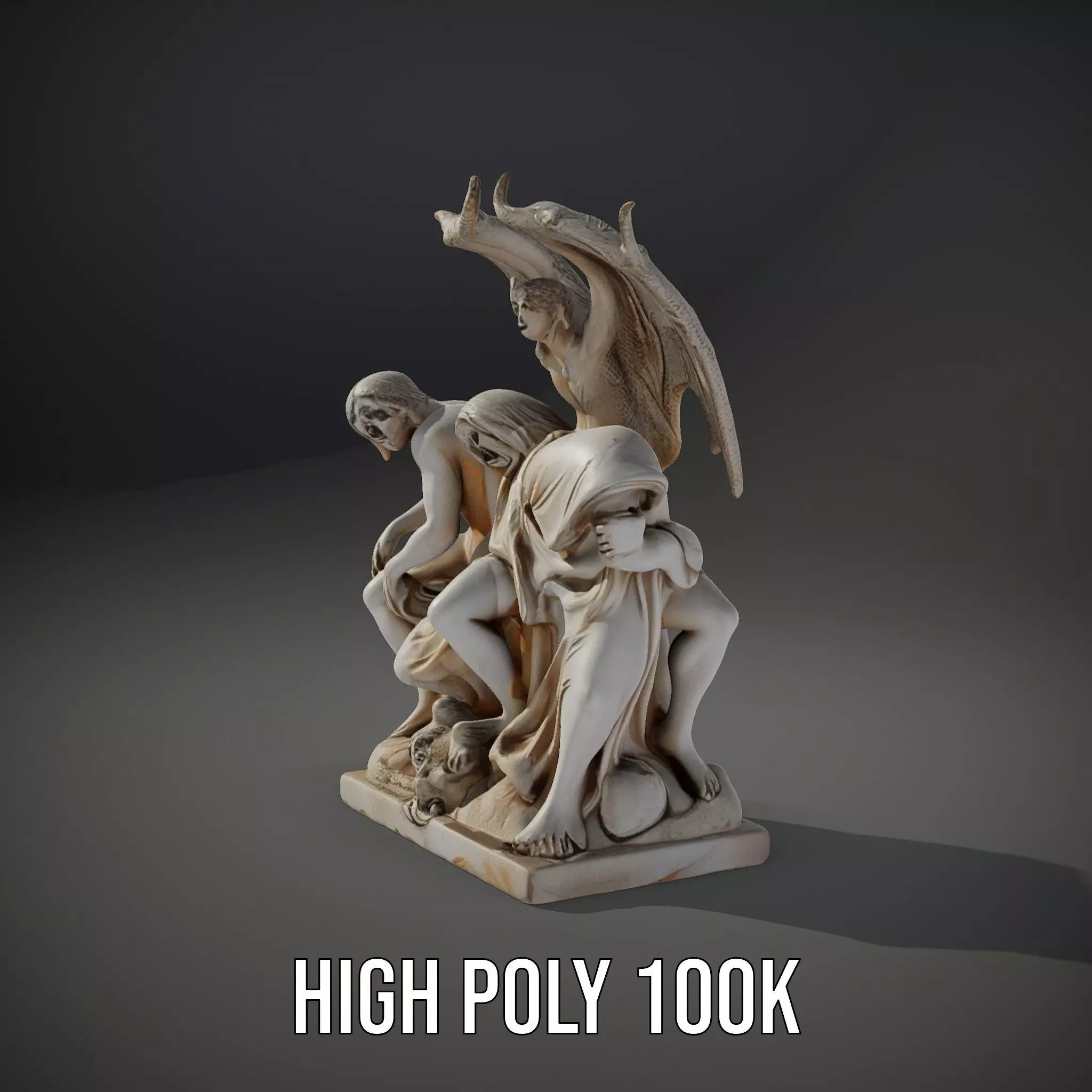 Gothic Sculpture model pack Low-poly 3D model_9