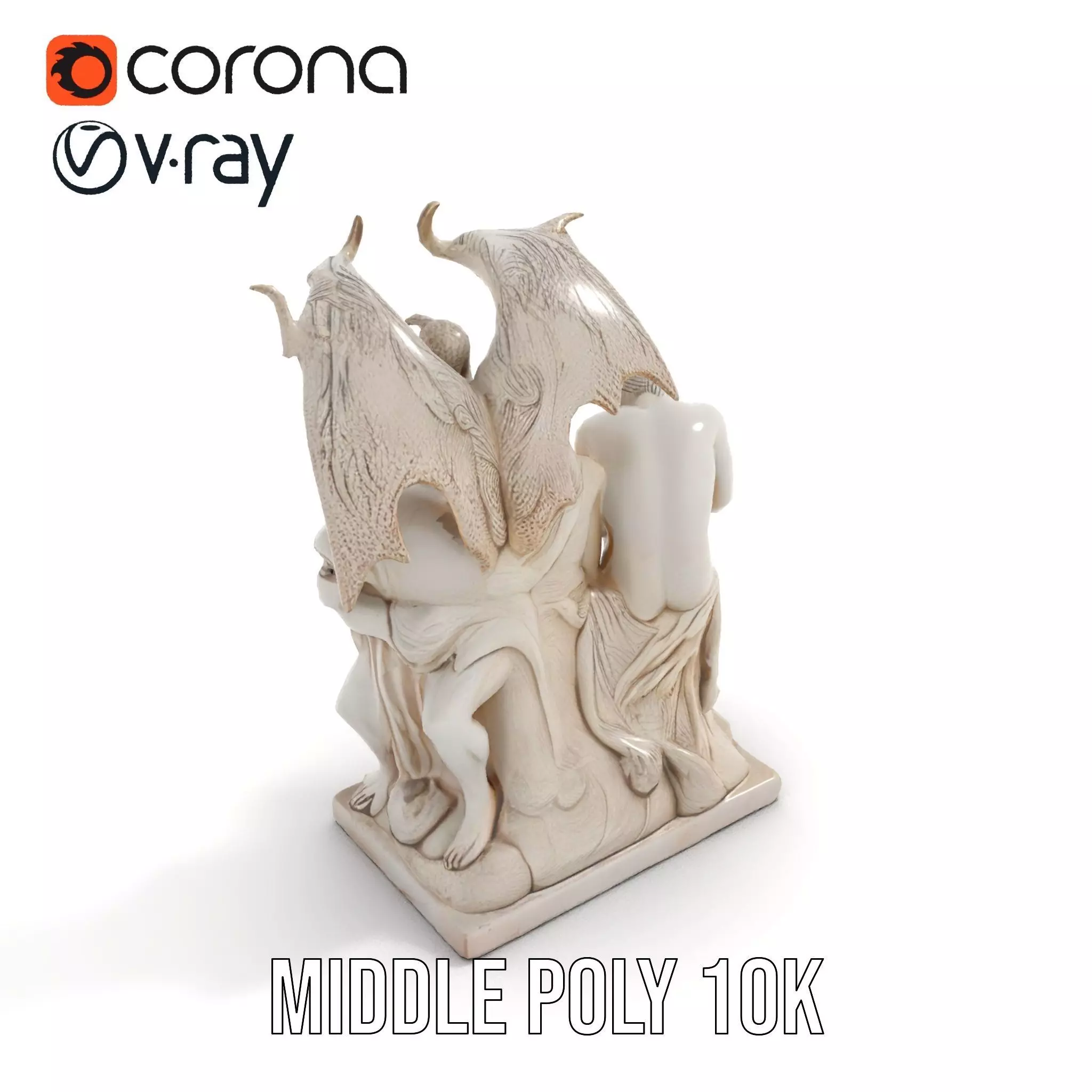 Gothic Sculpture model pack Low-poly 3D model_6