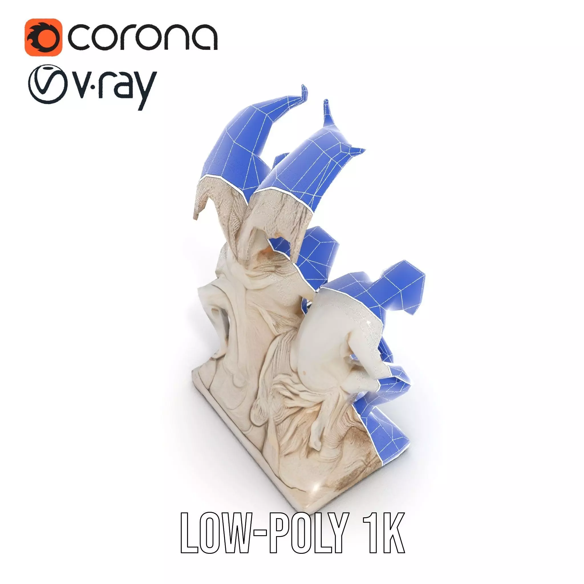 Gothic Sculpture model pack Low-poly 3D model_26