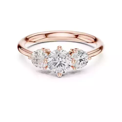 Three Stone Round Cut Diamond Engagement Ring 3DM STL Video