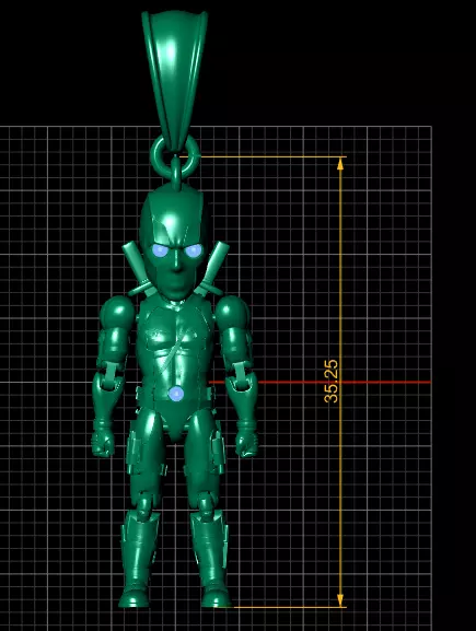 Masked Warrior Pendant  3D print model_10