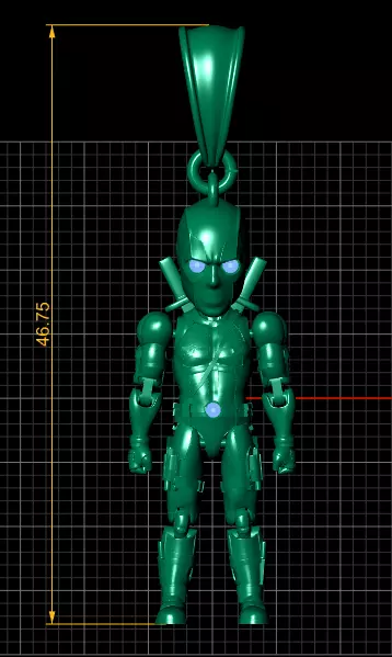 Masked Warrior Pendant  3D print model_8