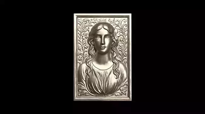 Art Nouveau Woman Bas-Relief 02
