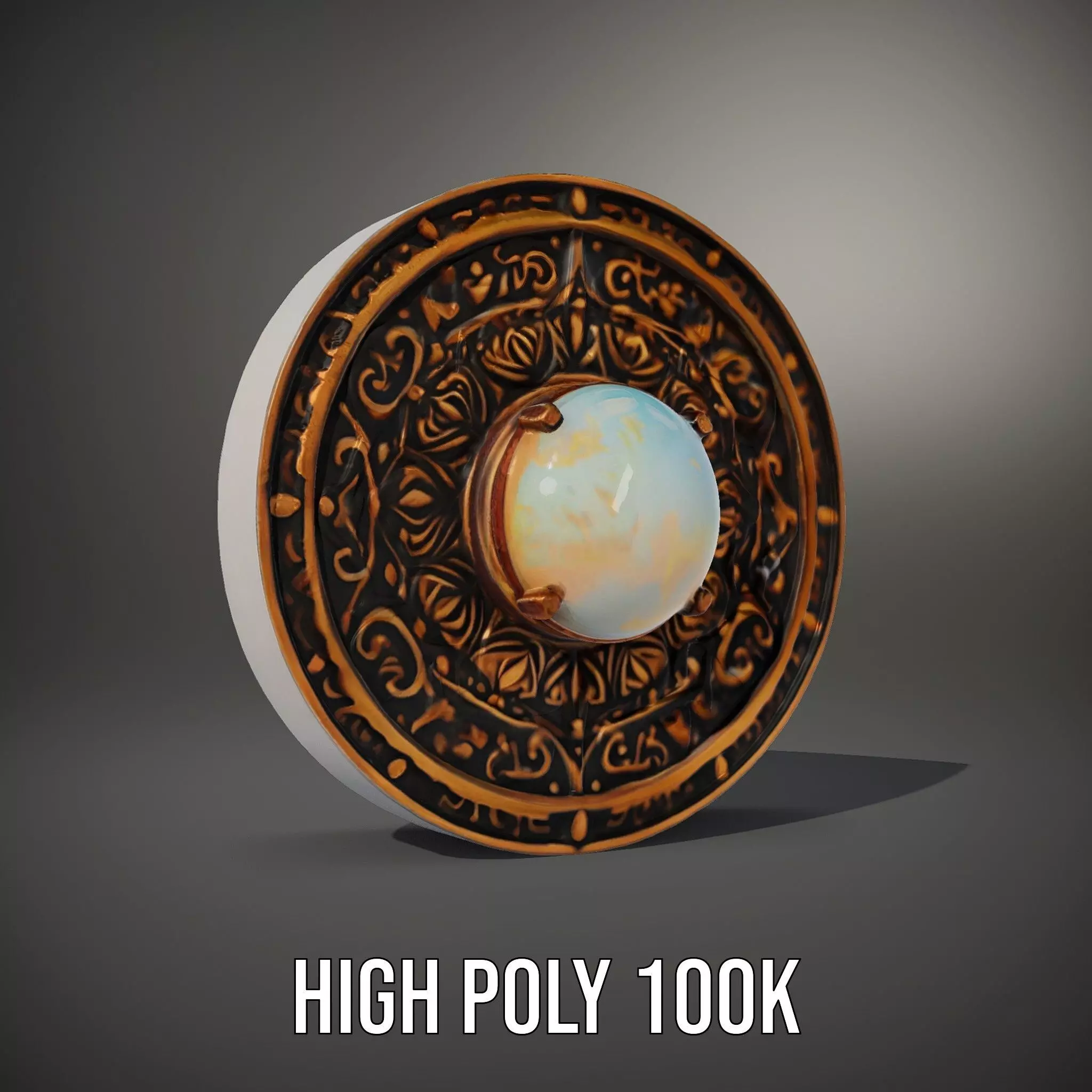 Ornate Copper Medallion model pack Low-poly 3D model_18