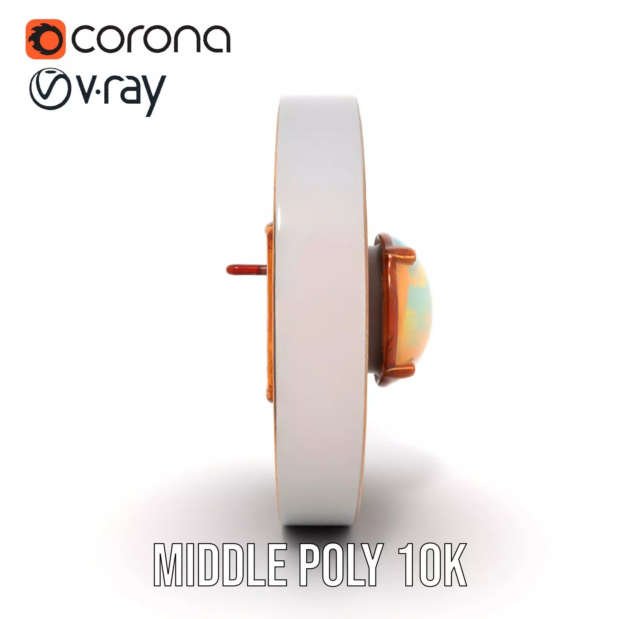 Ornate Copper Medallion model pack Low-poly 3D model_25