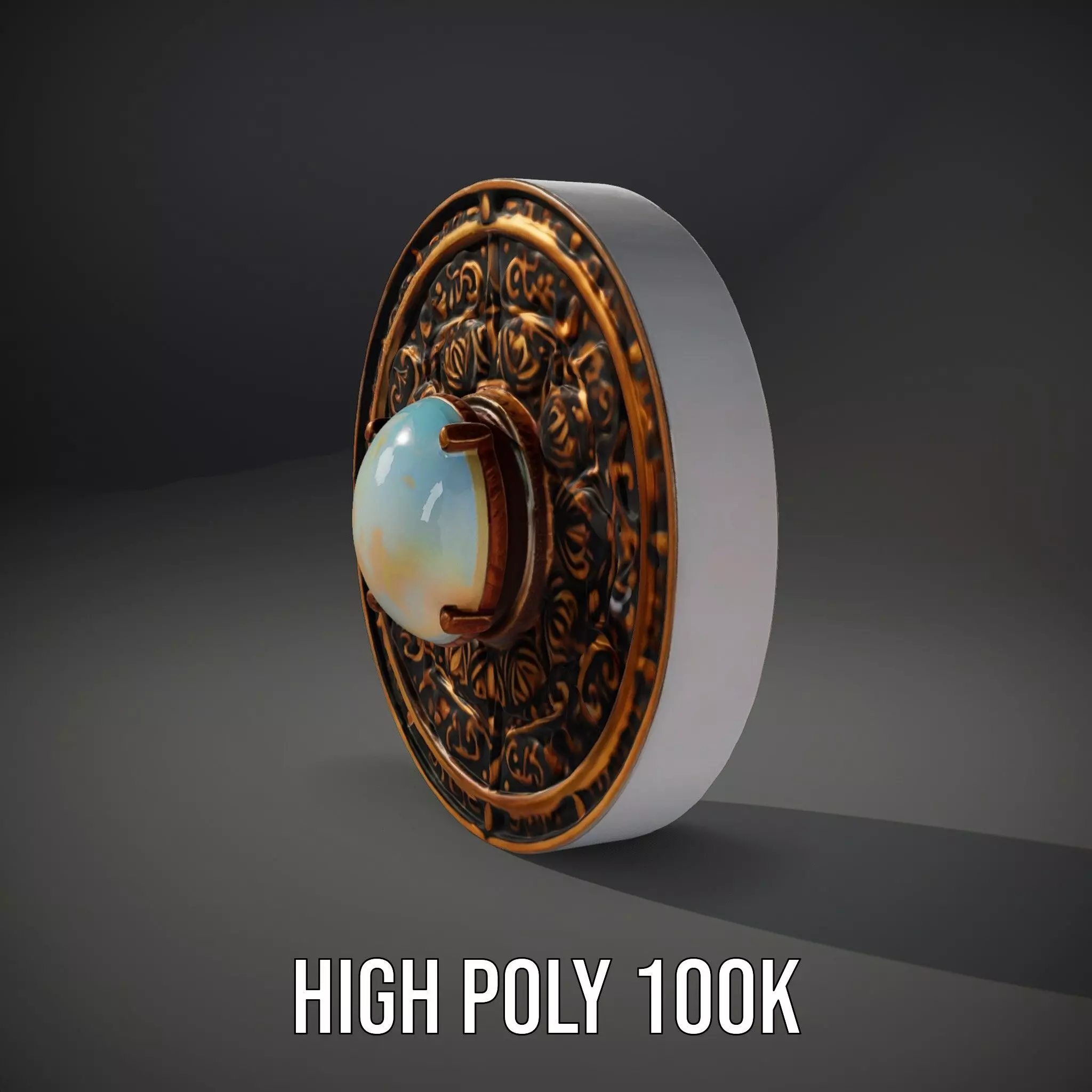 Ornate Copper Medallion model pack Low-poly 3D model_32