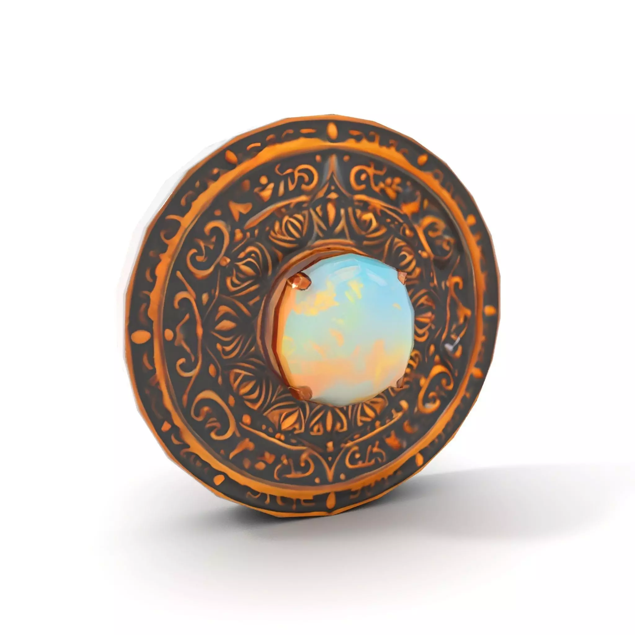Ornate Copper Medallion model pack Low-poly 3D model_8