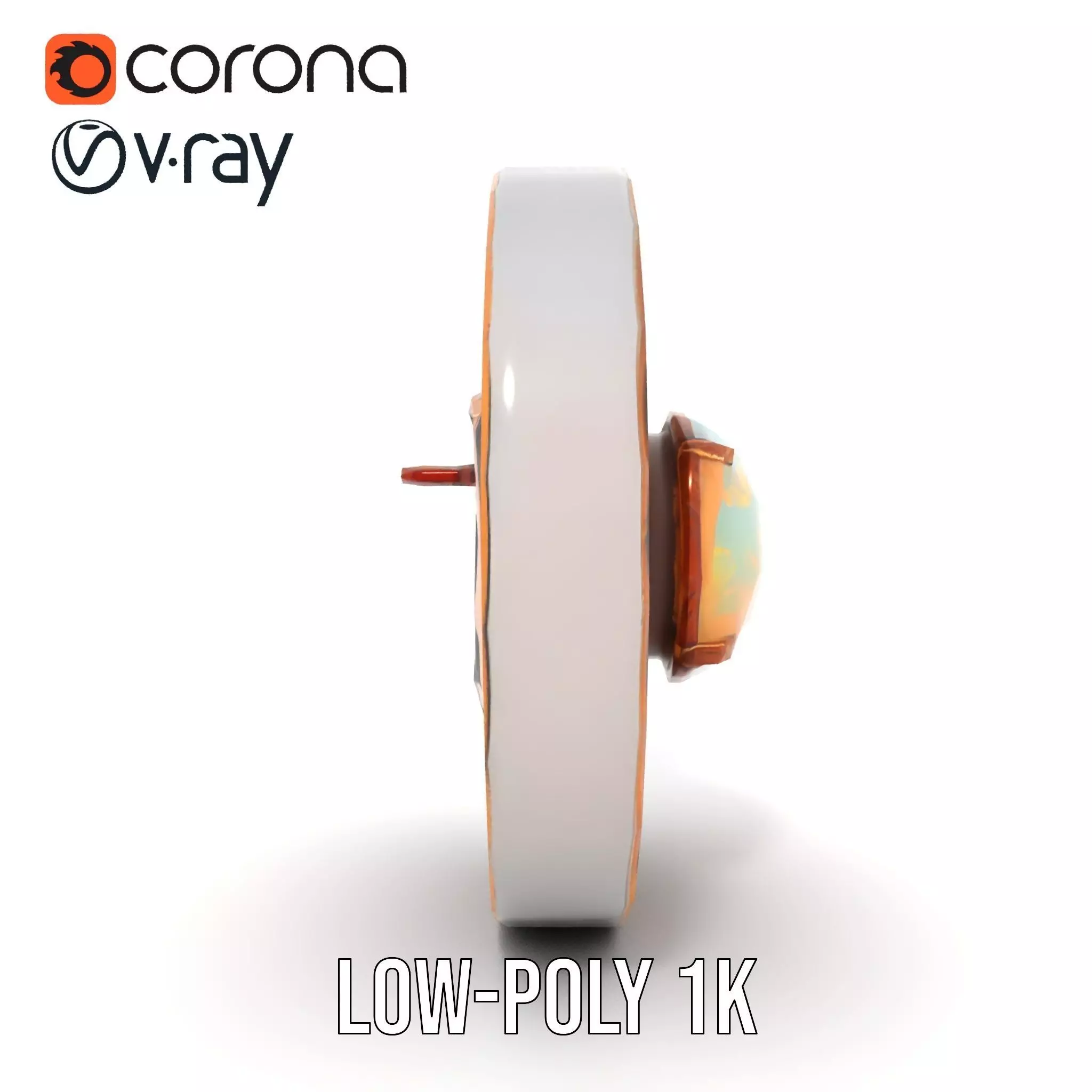 Ornate Copper Medallion model pack Low-poly 3D model_23