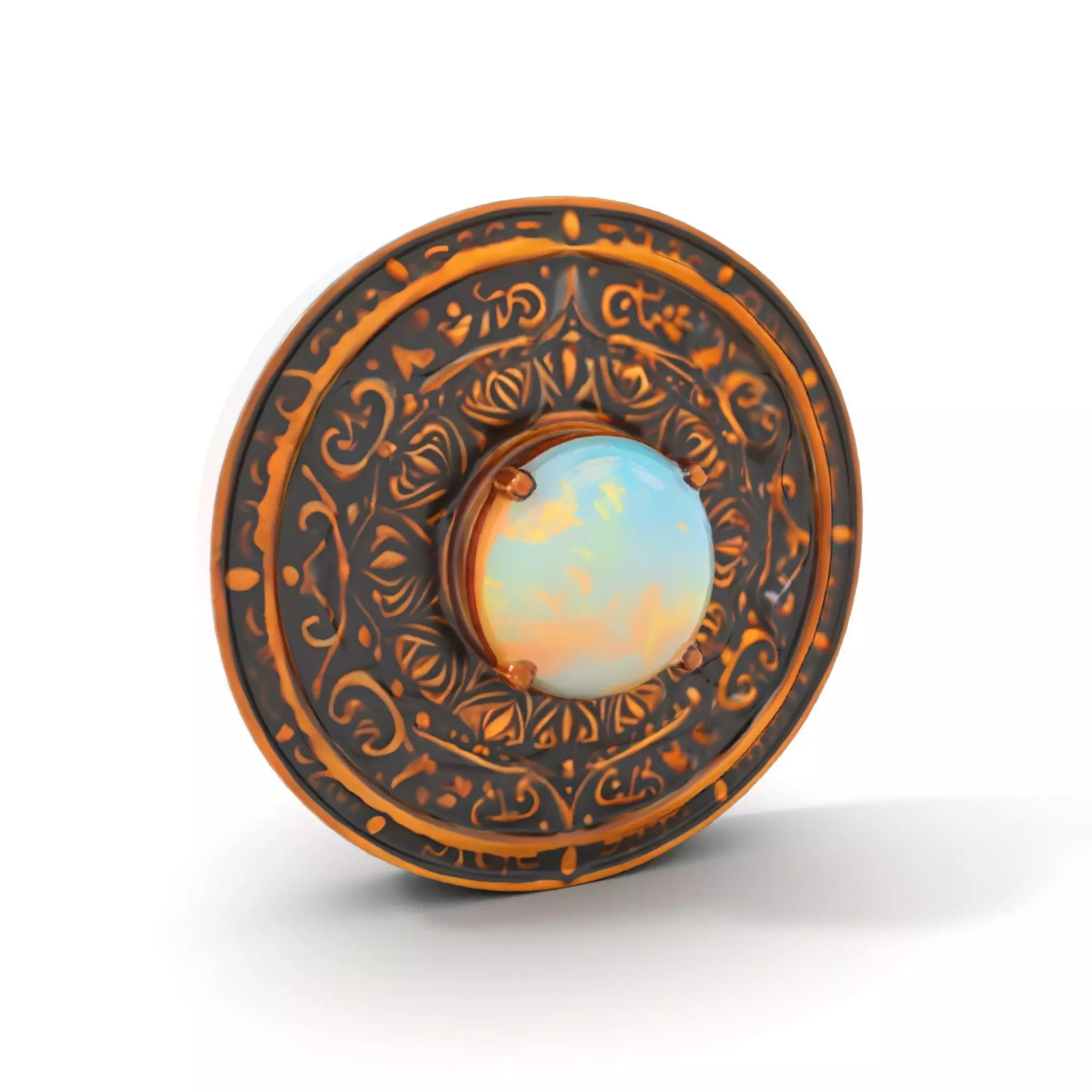 Ornate Copper Medallion model pack Low-poly 3D model_14