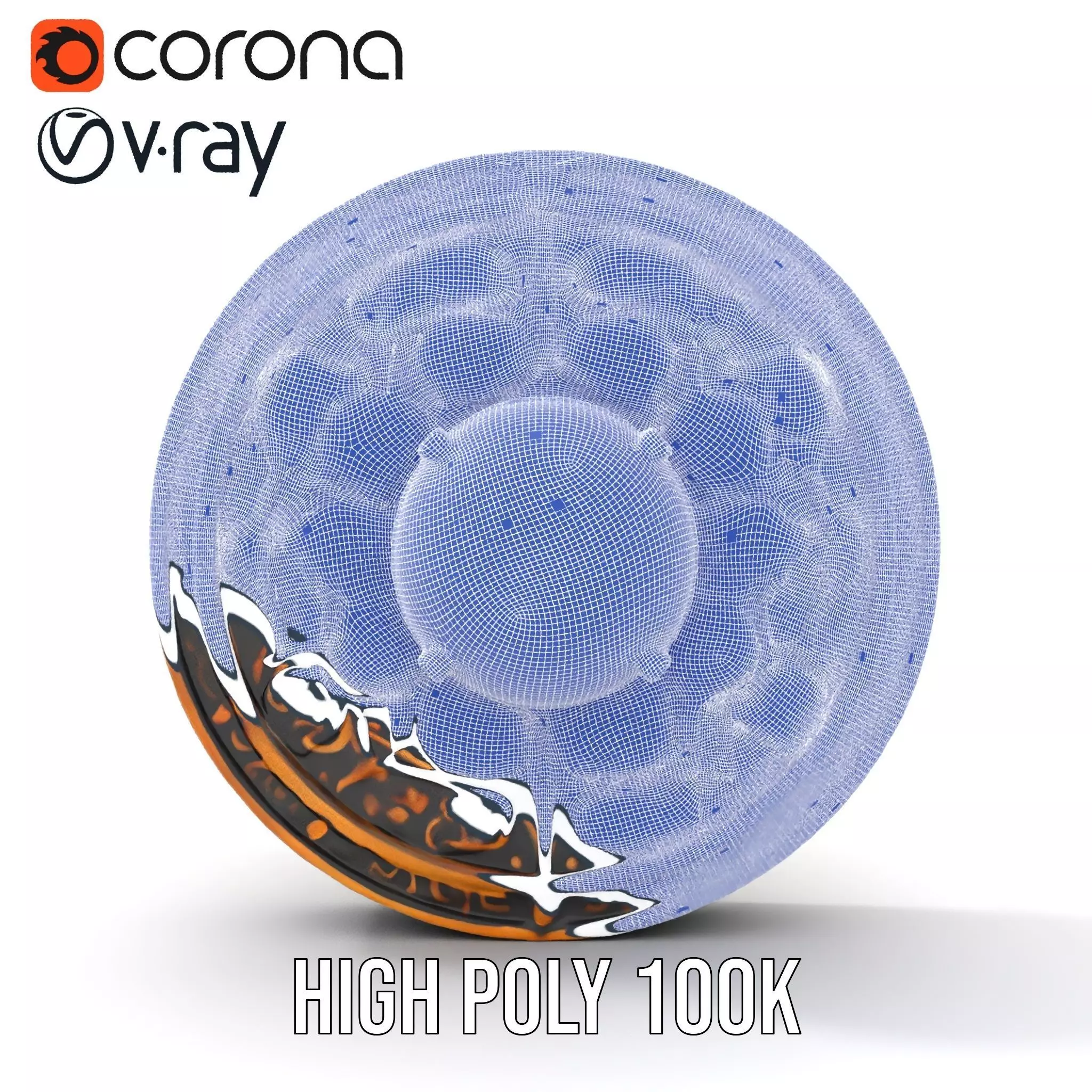 Ornate Copper Medallion model pack Low-poly 3D model_34