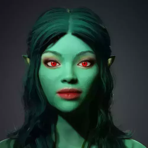 Fantasy Elf Female Character  Rigged  Game Ready FBX OBJ