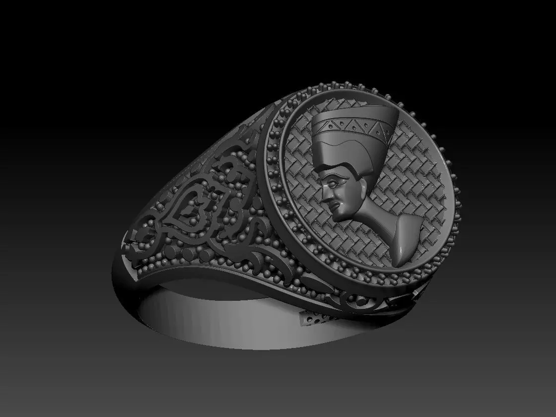 Egypt king face Ring 3d Print model 3D print model_6