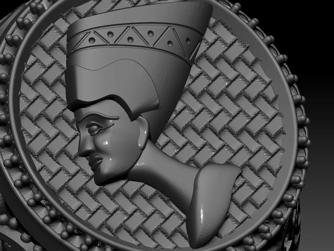 Egypt king face Ring 3d Print model 3D print model_4
