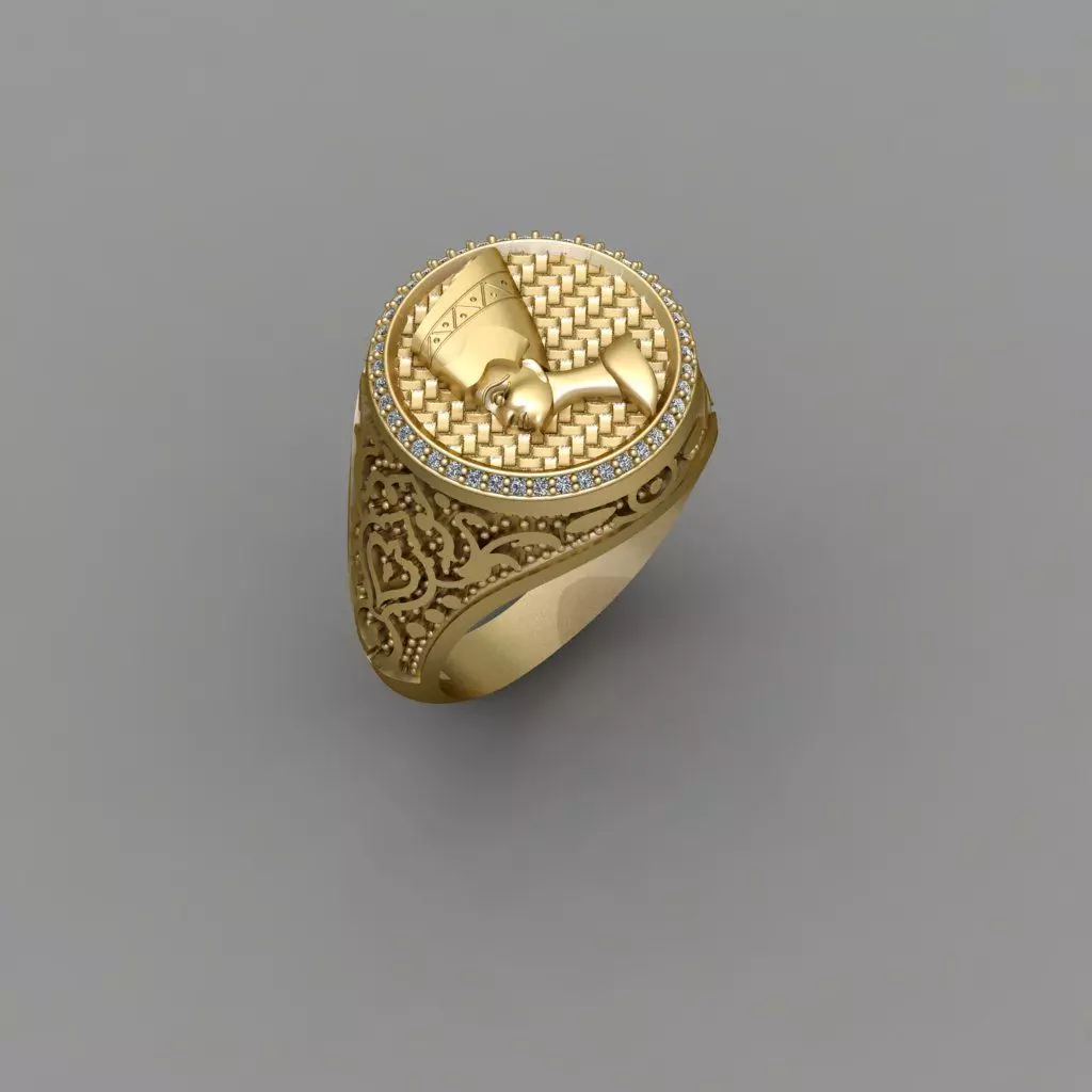 Egypt king face Ring 3d Print model 3D print model_0