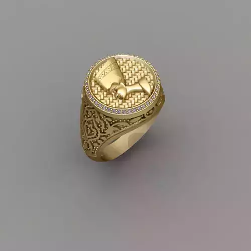Egypt king face Ring 3d Print model