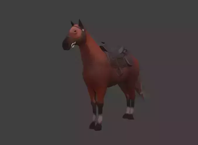 Low Poly Horse  Low-poly 3D model