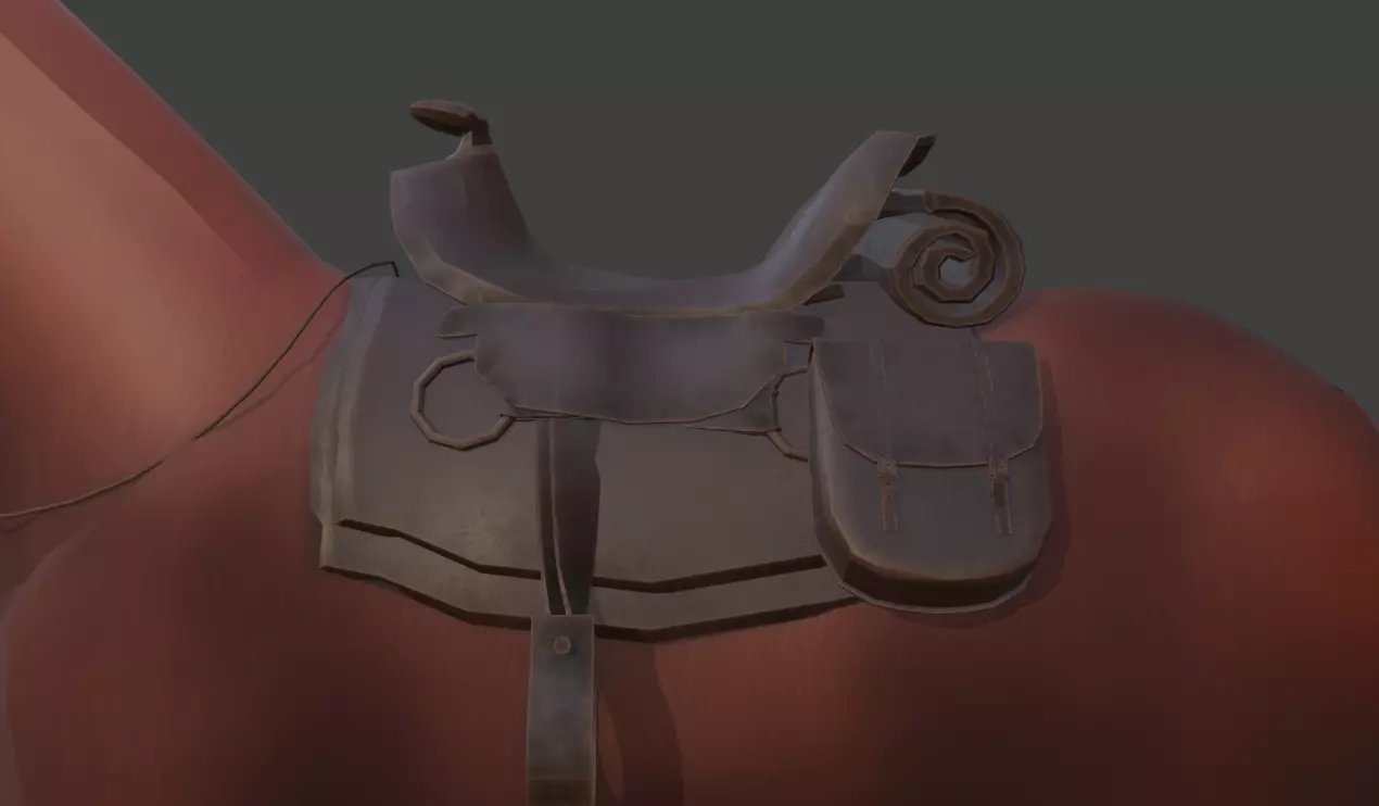 Low Poly Horse  Low-poly 3D model_4