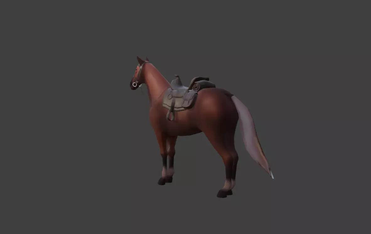 Low Poly Horse  Low-poly 3D model_3