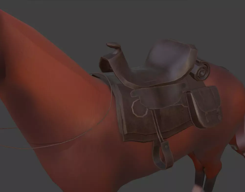 Low Poly Horse  Low-poly 3D model_5