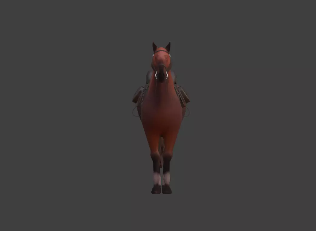 Low Poly Horse  Low-poly 3D model_2