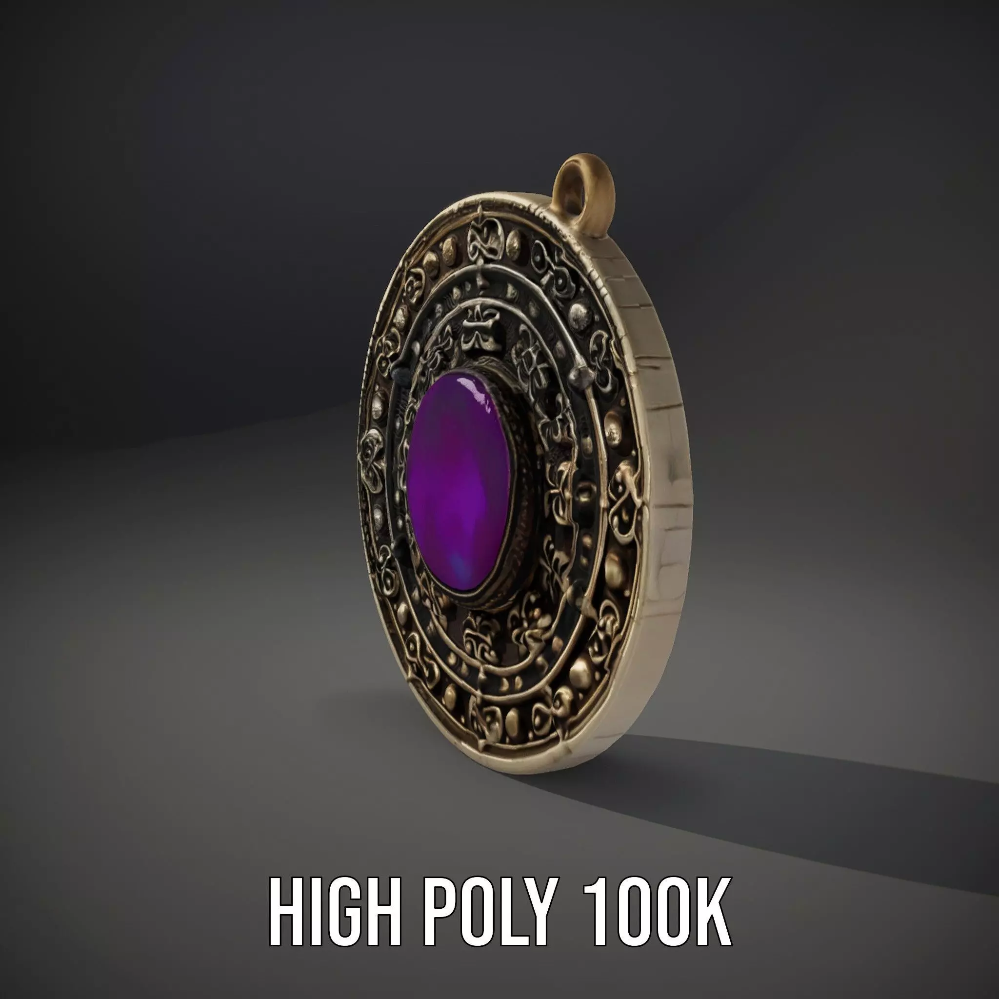 Antique Bronze Amulet model pack Low-poly 3D model_29