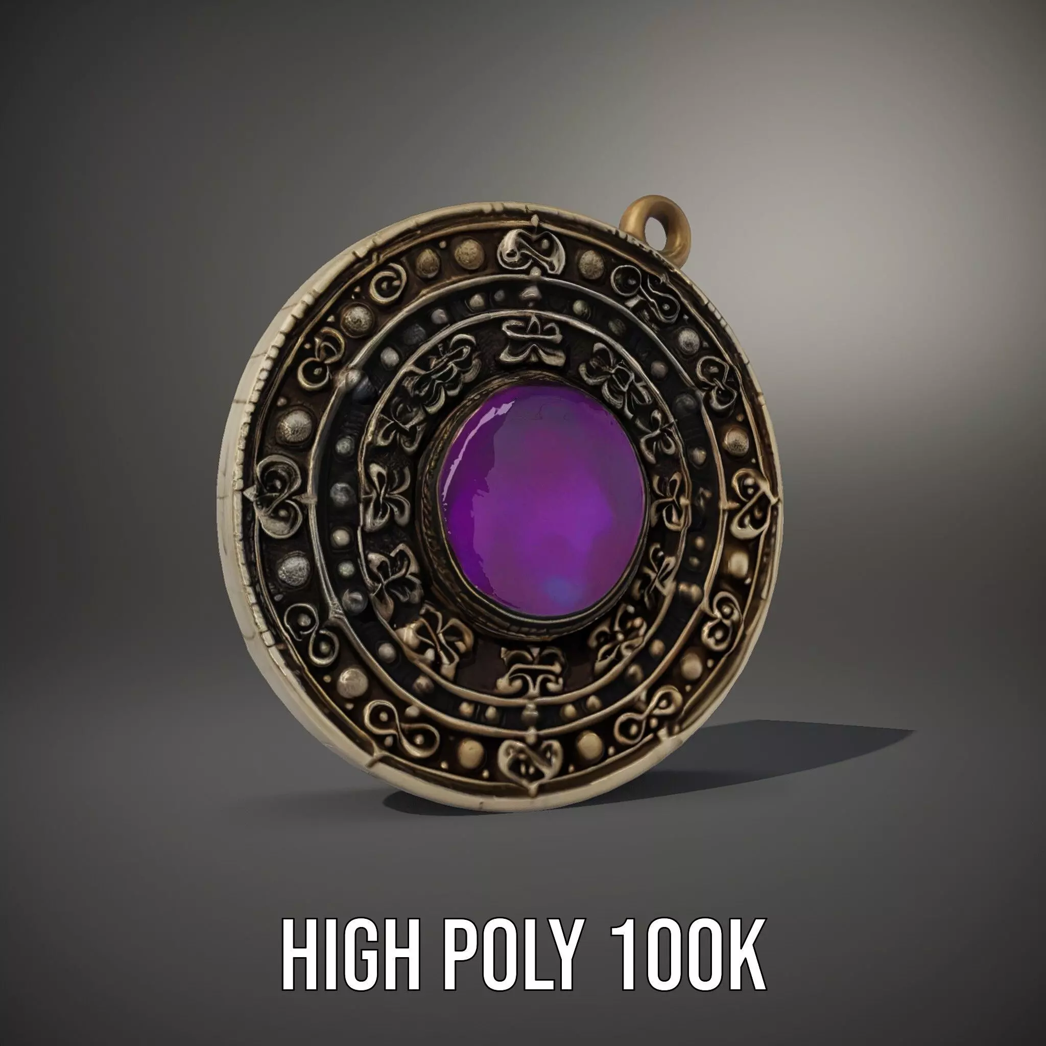 Antique Bronze Amulet model pack Low-poly 3D model_34