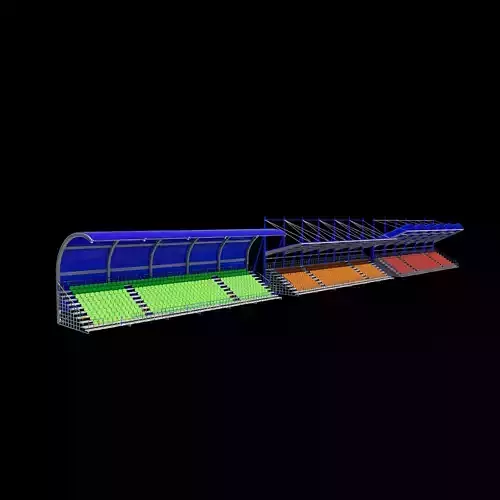 Stadium seating tribune 3D model
