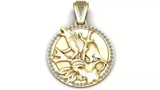 Gold tree pendant