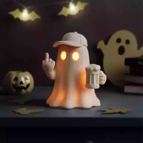 Middle Finger Ghost  Funny Tealight Holder and Figurine