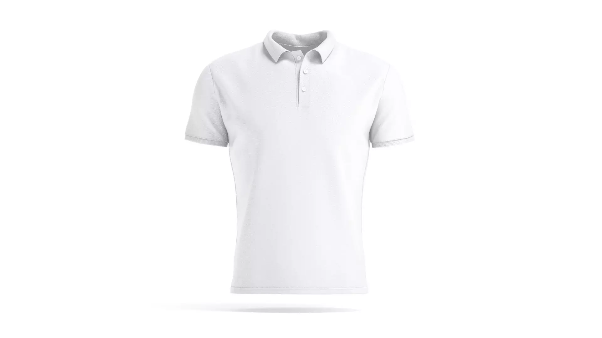 White Mens Polo Shirt - sport male tshirt with collar 3D model