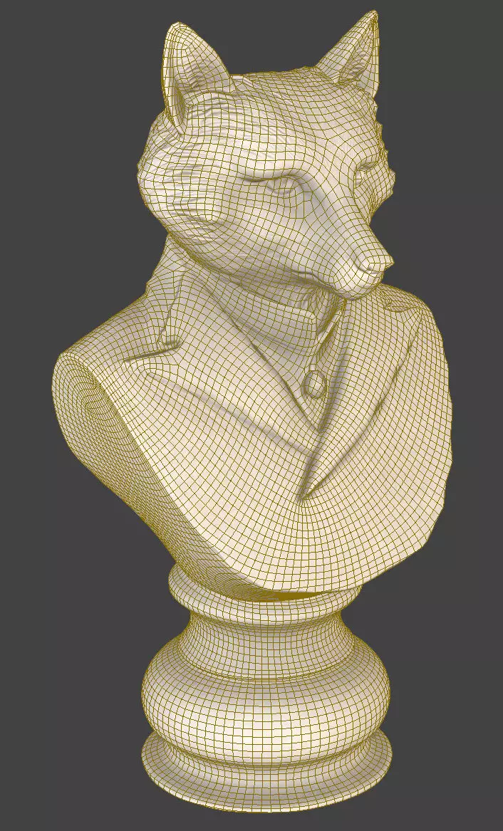 Fox Bust 3D model_3