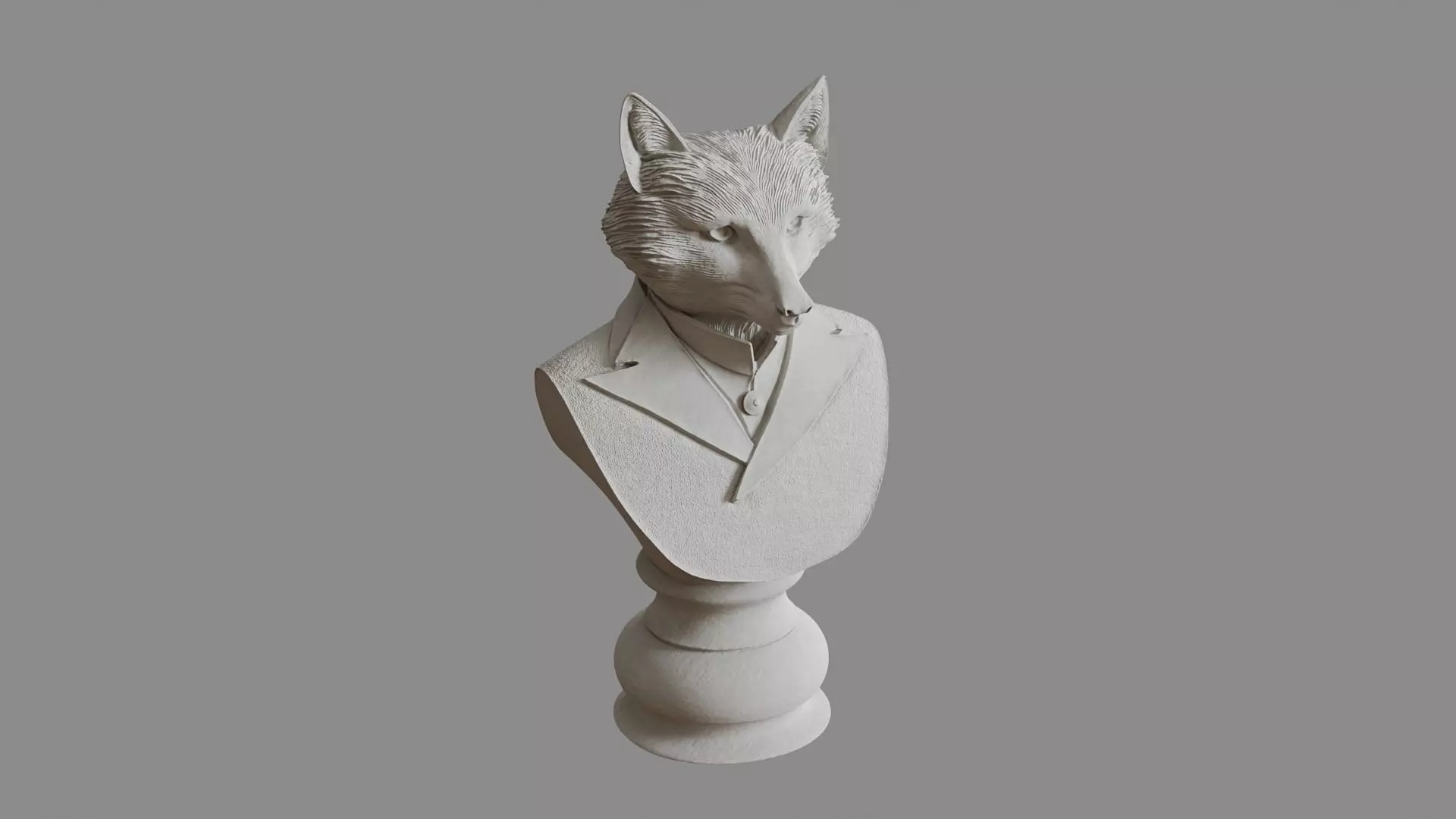Fox Bust 3D model_0