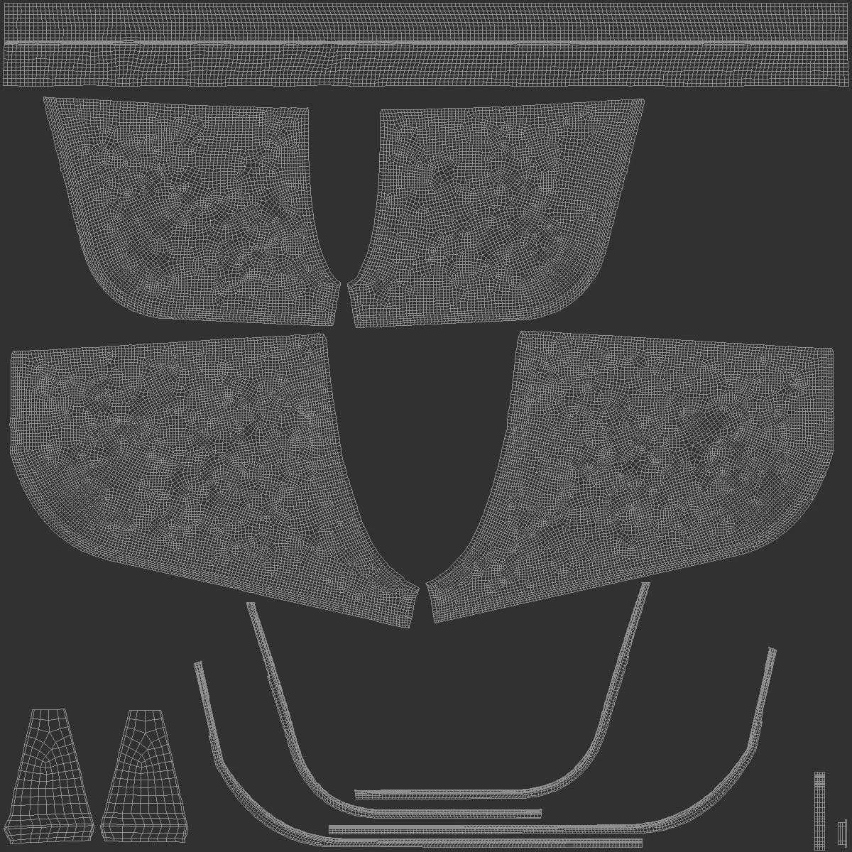 White Women Sport Shorts - female jersey swimtrunks 3D model_5