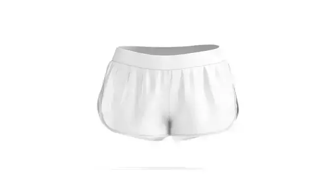 White Women Sport Shorts - female jersey swimtrunks 3D model