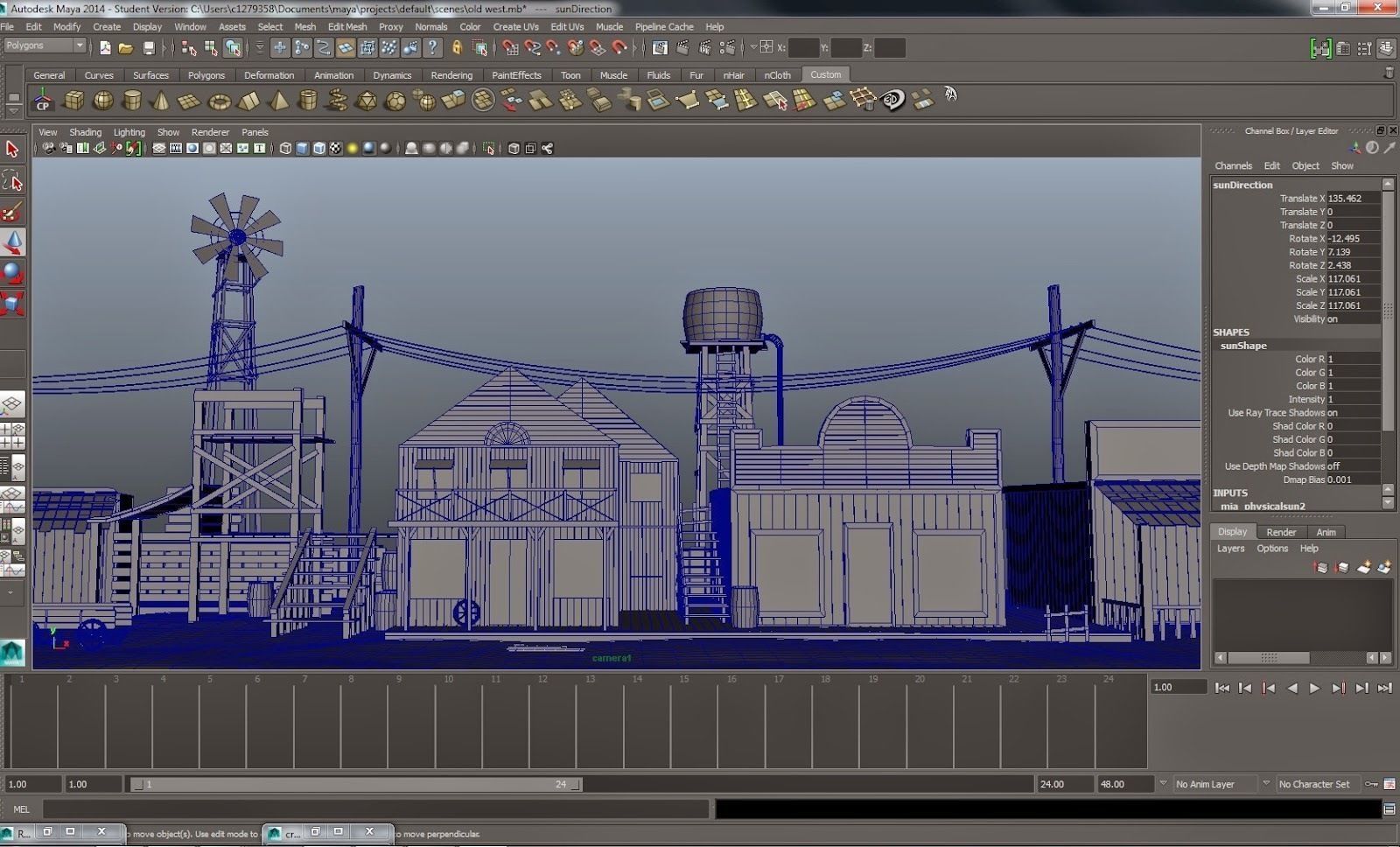 Old West Low-poly 3D model_1