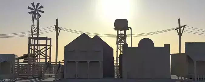 Old West Low-poly 3D model